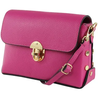 Toscanto Damen Umhängetasche Leder tasche fuchsia pink OTT808UP