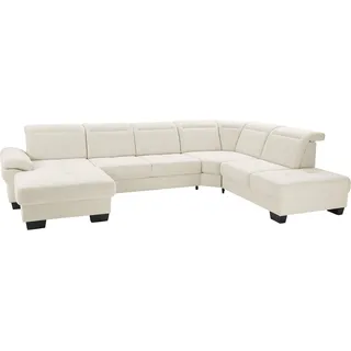 PLACES OF STYLE Wohnlandschaft »Cornwall U-Form« inkl. Sitztiefenverstellung, wahlweise mit Bettfunktion, beige