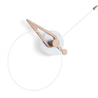 NOMON Design-Wanduhr, Ø 40 cm, Spitze, Weiß, Eiche, unica, Design: