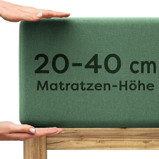 Wolkenfeld Spannbettlaken Jersey 90 x 200 - 100 x 220 cm grün