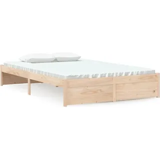 vidaXL Massivholzbett ohne Matratze 120x200 cm - Braun