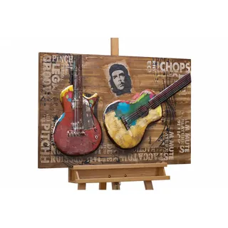 Kunstloft Holzbild Braun 90/60 cm , Metall, Holz , 3.3x60 cm , Bilder & Rahmen, Bilder, Sonstige Wandbilder