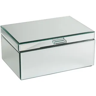 home&you Schmuckkästchen Licuri , Silberfarben , Glas , 26x12.5x18 cm , Ordnen & Aufbewahren, Schmuckaufbewahrung