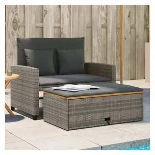 vidaXL Gartensofa 2-Sitzer grau