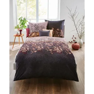 Kaeppel Mako-Satin Bettwäsche Sheila schwarz 155x220 cm + 80x80 cm - Schwarz