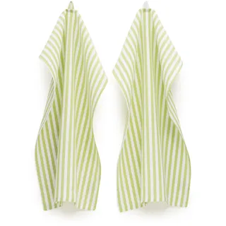 FILU Geschirrhandtücher 8er Pack Hellgrün/Weiß gestreift (Farbe und Design wählbar) 45 x 70 cm - hochwertige Küchenhandtücher/Geschirrtücher aus 100% Baumwolle
