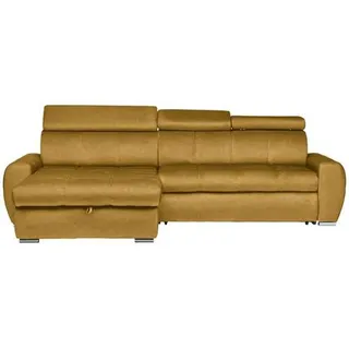 Stylife Ecksofa , Gelb , Textil , seitenverkehrt montierbar, L-Form , 276x173 cm , Stoffauswahl, Liegefunktion, Schlafen auf Sitzhöhe, Hocker erhältlich, Rücken echt , Wohnzimmer, Sofas & Couches, Wohnlandschaften, Ecksofas