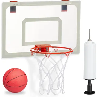 Relaxdays Basketballkorb für’s Zimmer, weiß, rot