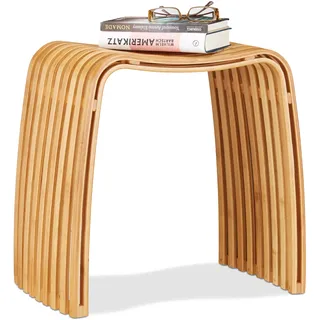 Relaxdays Sitzhocker Holz 31 x 46 x 45 cm Bronze