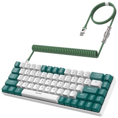 YINDIAO T8 60% Gaming-Tastatur,68 Tasten,Kompakte,Kabelgebundene,Mechanische Mini-Tastatur mit 18 Chroma-RGB-Hintergrundbeleuchtung,Blauer Schalter,USB-C-Spiraltastaturkabel,für PC,PS4-Grün