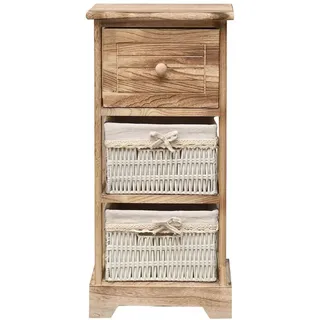 Mobili Rebecca Nachttisch Braun 27/30/63 cm , Holz , 27x63x30 cm , Schlafzimmer, Nachtkästchen