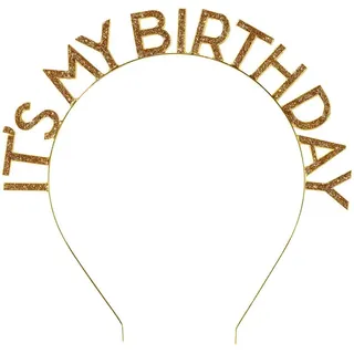 Talking Tables Party Decorations Glitter Happy Birthday Headband Headpiece Gold, Christmas