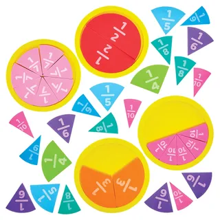 Baker Ross FN112 Lern-Bruchsätze aus Schaumstoff – 9er-Pack, MINT-, Naturwissenschafts-, Mathematik- und Lernhilfen für Kinder und Schulen
