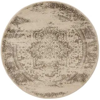 benuta Vintage-Teppich Suki ø 120 cm rund , Kunststoff , Vintage , Rund , 120x120 cm , Oeko-Tex® Standard 100 , für Fußbodenheizung geeignet, in verschiedenen Größen erhältlich, pflegeleicht , Teppiche und Böden, Teppiche, Vintageteppiche