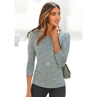 Vivance 3/4-Arm-Shirt "mit modischer Melange-Struktur" aus luftiger Strickqualität, mint