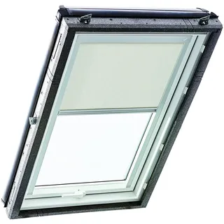 Original Roto Rollo Exclusiv ZRE für Roto Dachfenster - Führungsschiene Silber - Manuelle Bedienung - Tageslichtrollo Baureihe Designo R4/R7 und Classic 43/73 - Größe 094/098 | 09/09 - Farbe Hellgrau
