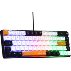 The G-Lab Keyz Hydrogen Gaming-Tastatur, QWERTY-Tastatur, mit Ñ, halbmechanische Gaming-Tastatur, 60%, mehrfarbige Hintergrundbeleuchtung, leise, Mini-Gamer-Tastatur, für PC, PS4, PS5-2024