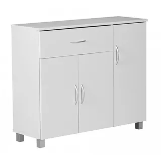 FineBuy Sideboard 90x75 cm Kommode Anrichte 3 Türen 1 Schublade kleiner Schrank