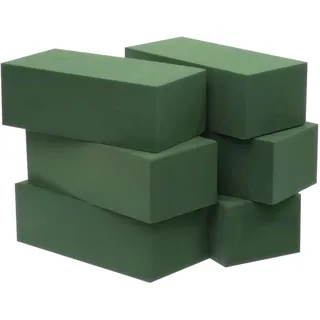 cyclingcolors 6x Blumensteckschaum Nasssteckschaum Steckschaum Grün Zylinder Runde Steckmoos Steckmasse Steckziegel rechteckig grün, 23x10,5x7cm