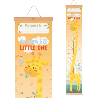 Legami Dream Big Little One Messlatte zum Aufhängen für die Körpergröße von Kindern, bis 160 cm, 41 Aufkleber im Lieferumfang enthalten, mit Holzleisten, Gelb