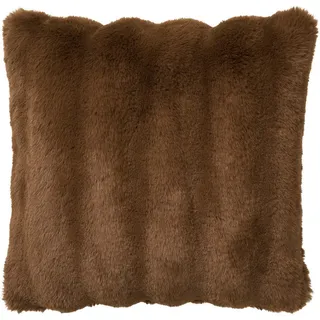 Zierkissen , Braun , Textil , Füllung: Polyester,Polyester , quadratisch , 45x45 cm , Heimtextilien, Wohntextilien, Kissen, Zierkissen