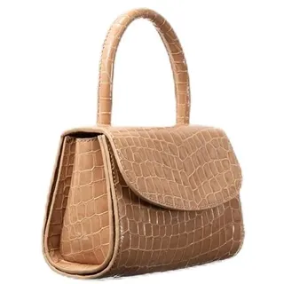 BY FAR MINI 2.0 LIGHT TAN CROCO EMBOSSED LEATHER