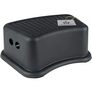 Lifesteps Einstufiger Tritthocker für Kinder ab ca. 36 Monaten mit Anti-Rutsch-Funktion in Farbe Schwarz