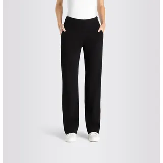 Bootcuthose MAC "CHIARA", Damen, Gr. 38, Länge 34, schwarz, Flanell, Obermaterial: 63% Viskose, 33% Polyamid, 4% Elasthan, bootcut fit lang, Hosen Bootcuthose, Bootcut-Form in figurbetonter Form