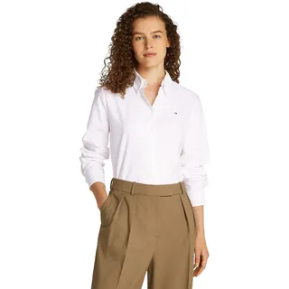 Tommy Hilfiger Damen Hemd Oxford Relaxed Fit, Weiß (Th Optic White), 44