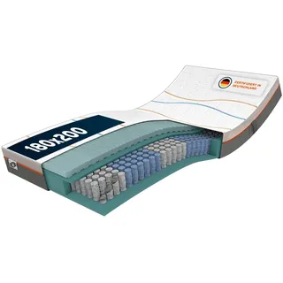 M line Slow Motion Xtra Fit Matratze, Taschenfeder, viskoelastischer Schaum, Weiß, 180 x 200 x 23 cm