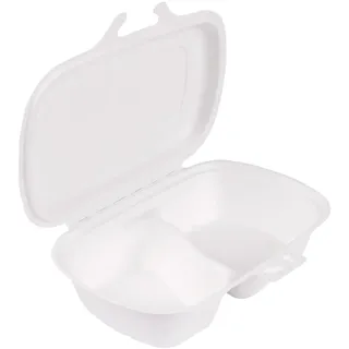 Muscheln, 2 Compart, Bionic, 900 ml, 22,4 x 14 x 6 cm, Weiß