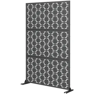 casa.pro Sichtschutzelement 180 x 90 cm Anthrazitgrau Metall