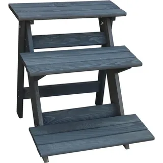 Promadino Blumentreppe 50 x 56 cm Kiefernholz Grau