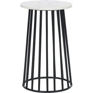 Beliani Beistelltisch, TAREE Marmor Schwarz, / Weiß,