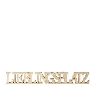 Dekoschriftzug , Hellbraun , Holz , 60x8x2 cm , zum Stellen , Dekoration, Dekofiguren & Skulpturen, Dekobuchstaben