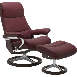 Fußhocker STRESSLESS "View", rot (bordeaux batick), B:57cm H:43cm T:47cm, Leder BATICK: BATICK ist ein leicht korrigiertes, durchgefärbtes und genarbtes Möbelleder, bei dem die meisten Unebenheiten und Spuren in der Regel entfernt wurden.;Leder PALOMA: PALOMA ist ein durchgefärbtes Semianilin-Möbelleder mit natürlicher Narbung.;ROHLEDER Stoff Q2 FARON: Ein fester zuverlässiger Bouclé mit einem strukturierten Aussehen und einer komfortablen Oberfläche (100% Polyester im Flor, Grundgewebe: 50% Polyester, 50%