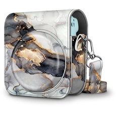 Fintie Tasche für Fujifilm Instax Mini 11 Sofortbildkamera - Premium Kunstleder Schutzhülle Reise Kameratasche Hülle Abdeckung mit abnehmbaren Riemen, Trüber Marmor
