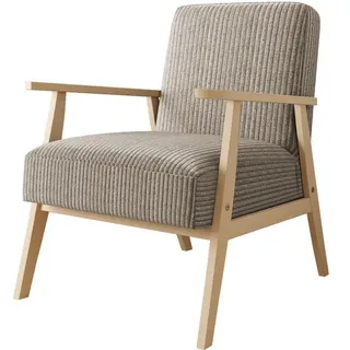 Mirjan24 Sessel Retro Cord , Beige , Holz , Kiefer , Rechteckig , 59x76x67 cm , Wohnzimmer, Sessel, Polstersessel