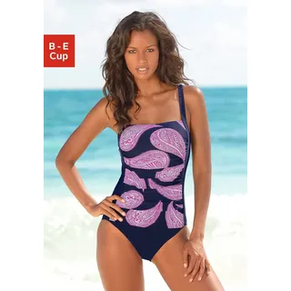 LASCANA Badeanzug, im modischen Floralprint mit Shaping-Effekt, blau