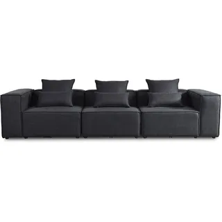 HOME DELUXE - Sofa VERONA - Anthrazit, Größe: M - ca. 327 x 70 x 120 cm, Sitzhöhe: 46 cm, Sitztiefe: 80 cm, inkl. Kissen I Modulares Sofa Modulsofa Ecksofa Wohnlandschaft - Grau