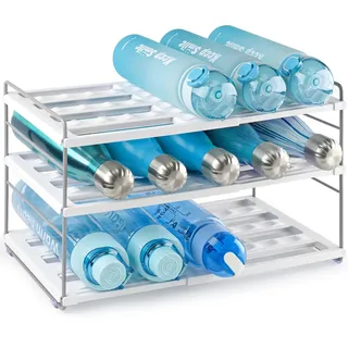 mepure Flaschen Organizer – Ausziehbares & Verstellbares Flaschenregal Schrank (26.5–42 cm), Flaschenhalter für Wasserflaschen & Trinkflaschen Aufbewahrung