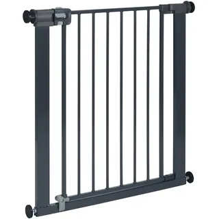 Safety 1st Easy Close Metal Gate, Treppenschutzgitter ohne Bohren, 73–80 cm (bis 108 cm erweiterbar), leicht schließbares Türschutzgitter, mit 1 Hand öffnen, kein Bohren, Zweifachsicherung, Dark Grey