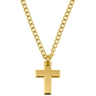 s.Oliver Kette mit Anhänger Kreuz Gold Edelstahl 50 cm
