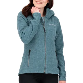 DEPROC activ DEPROC-Active Damen Mit Stehkragen Übergangsjacke Windbreaker Wohlfühljacke Glory May Strickfleecejacke, Smoke, 48 EU