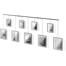 Bild Exhibit Foto Collage, Flexibles Bilderrahmen-Set zur Horizontalen und Diagonalen Anbringung, 9 Rahmen, Schwarz