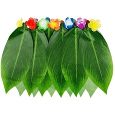 Bild 52245 - Hawaii Rock Palmblätter, Minirock mit künstlichen Blättern und bunten Kunstblumen, Beachparty, Sommerfest, Karneval, Mottoparty, Hula Hula
