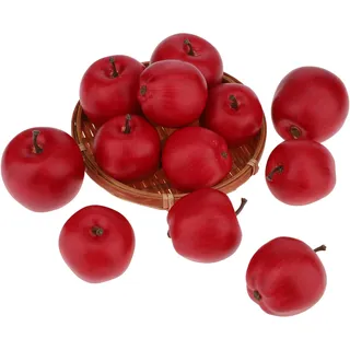 Gresorth 15 Stück Künstliche Dunkelrot Apfel Dekoration Gefälschte Obst Modell Faux Satz Anzeigen Lebensecht Gemüse Verzierung für Hochzeit Vase Füllung