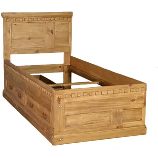 Mexico Bett mit Stauraum 90x200cm, honig  Mexiko Möbel Mexikanisch