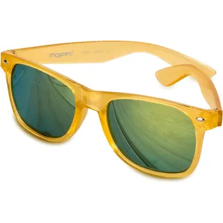 Mopec K500.11 Halbtransparente Sonnenbrille, gelb, verspiegelte Gläser