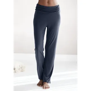 Haremshose BUFFALO, Damen, Gr. 44/46, N-Gr, blau, Web, Obermaterial: 100% Viskose, unifarben, bequem lang, Hosen Haremshose, mit gerafftem Umschlagbund, Topseller